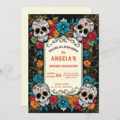 シュガ鮮やかースカルディアデロスムエルトス誕生日 招待状 (正面/裏面)