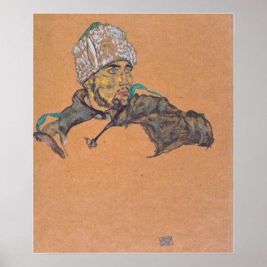 シュキーレ - あごひげの軍帽のロシア人捕虜 19… ポスター (正面)