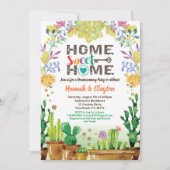 シュクレント引っ越し祝いパーティーパーティの招待状サボテン 招待状 (正面)