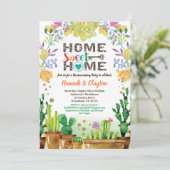 シュクレント引っ越し祝いパーティーパーティの招待状サボテン 招待状 (スタンド正面)