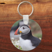 シュコマー島のプフィンのプロフィール キーホルダー (正面)