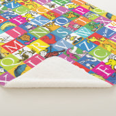 シュス博士のABCブロックカラフル文字パターン シェルパブランケット (3/4)