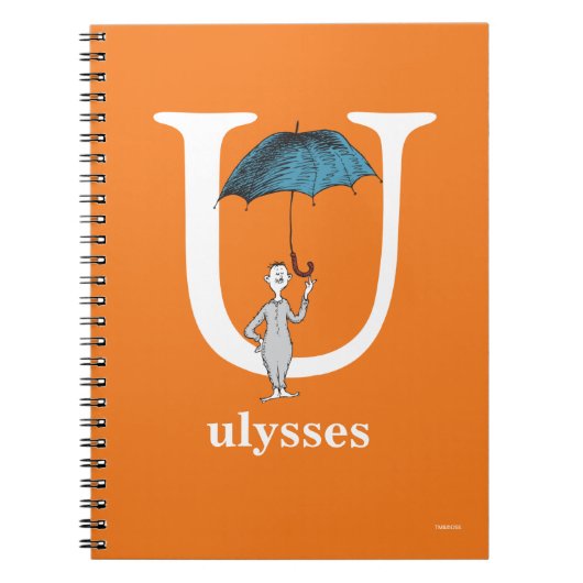 シュス博士のABC:文字U – 白 |名前の追加 ノートブック (正面)