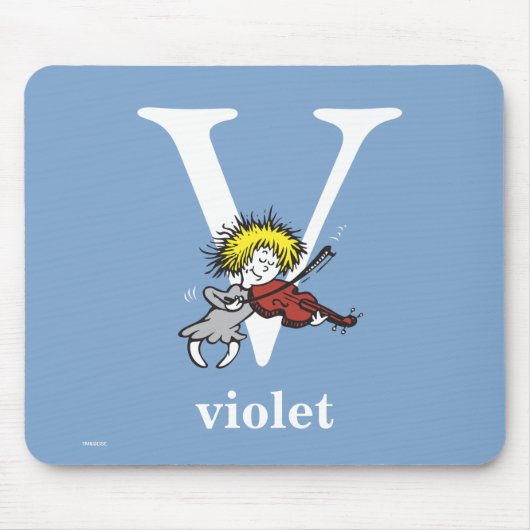 シュス博士のABC:文字V – 白 |名前の追加 マウスパッド (正面)