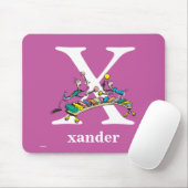 シュス博士のABC:文字X – 白 |名前の追加 マウスパッド (マウス)