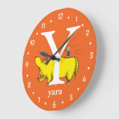 シュス博士のABC:文字Y – 白 |名前の追加 ラージ壁時計 (傾斜)