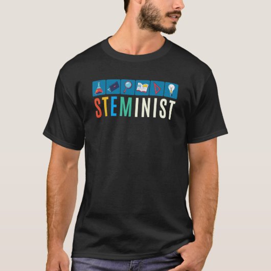 シュタイミニスト科学技術エンジニアリング数学STEM Tシャツ (正面)