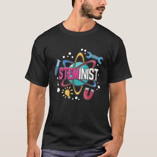 シュタイミニスト科学技術エンジニアリング数学STEM Tシャツ (正面)