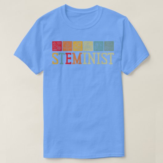 シュタイミニスト科学技術エンジニアリング数学STEM Tシャツ (デザイン正面)