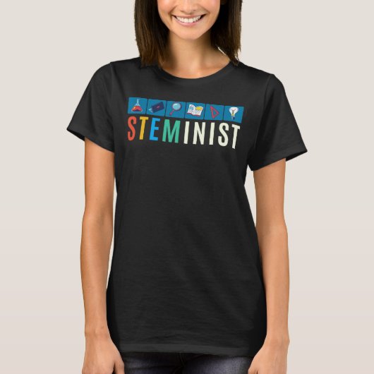 シュタイミニスト科学技術エンジニアリング数学STEM Tシャツ (正面)