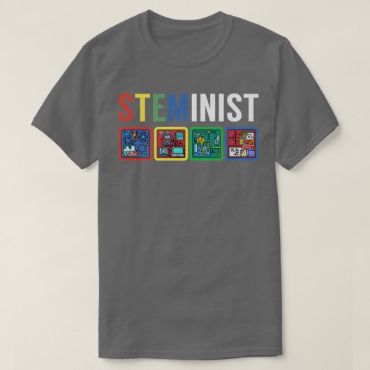 シュタイミニスト科学技術エンジニアリング数学STEM Tシャツ (デザイン正面)