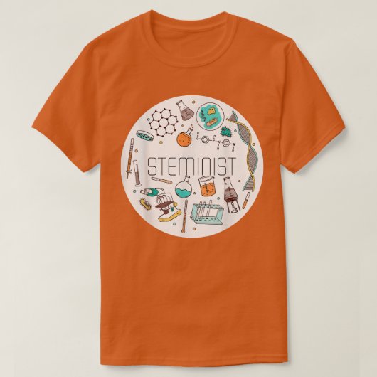 シュタイミニスト科学技術エンジニアリング数学STEM Tシャツ (デザイン正面)