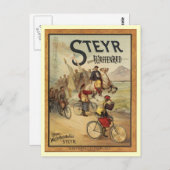 シュタイルワフェンラッド軍隊バイクサーカ1900ヴィンテージ ポストカード (正面/裏面)