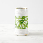 シュタインに描かれた葉の多い彫刻 ビールジョッキ (中央)