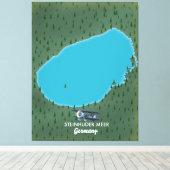 シュタインフーダー湖 ドイツ 地図 キャンバスプリント (インサイチュ (ウッドフロア))