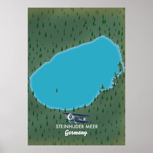 シュタインフーダー湖 ドイツ 地図 ポスター (正面)