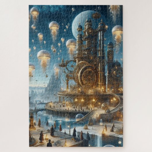 シュタムパンクの風俗的な古代都市クラゲ ジグソーパズル (縦)