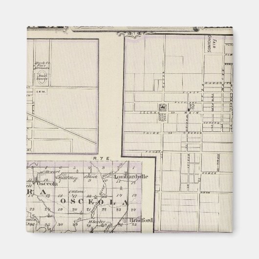 シュタルク郡とマーシャル郡西部の地図 マグネット (正面)