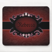 シュタンパンク黒及び赤ゴシックモノグラム マウスパッド (正面)