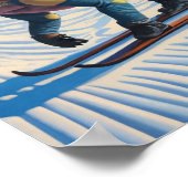 シュテゴゲレンデ:シュテゴサウルスのウォールアートをスキー ポスター (角)