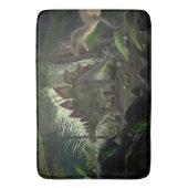 シュテゴサウルスとデイノニカス恐竜 バスマット (正面縦)