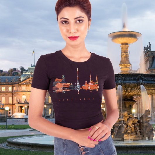 シュトゥットガルトカラフルシルエット Tシャツ