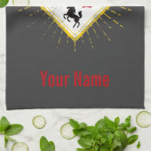 シュトゥットガルトシティドイツレトロスカイラインヴィンテージ キッチンタオル (折り畳み)