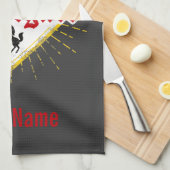 シュトゥットガルトシティドイツレトロスカイラインヴィンテージ キッチンタオル (四つ折り)