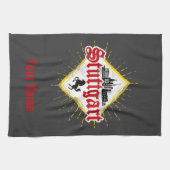 シュトゥットガルトシティドイツレトロスカイラインヴィンテージ キッチンタオル (横)