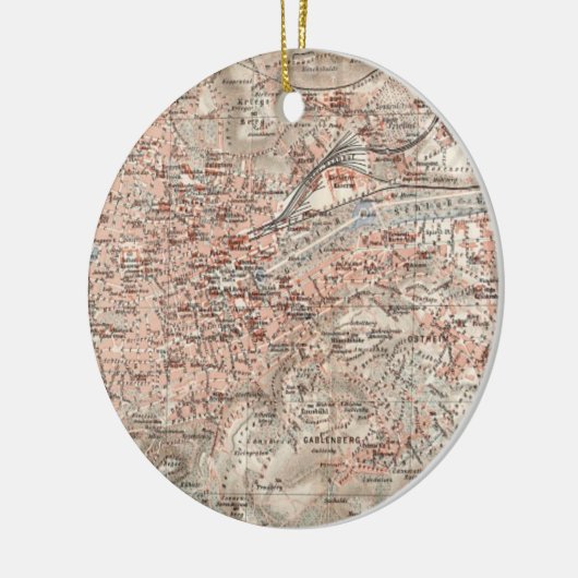 シュトゥットガルトドイツ(1909年)のヴィンテージの地図 セラミックオーナメント (左)