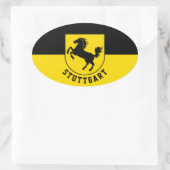 シュトゥットガルト国旗(ドイツ) 楕円形シール (バッグ)