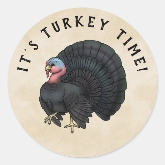 シュトゥルティングブラックターキー幸せな感謝祭 ラウンドシール (正面)