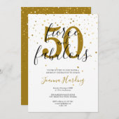 シュトゥールで素晴らしい金ゴールドとブラック誕生日 招待状 (正面/裏面)