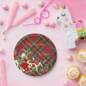 シュトリストマストリートプレイドタータンチェックキャンディケインデコール ペーパープレート (パーティー)