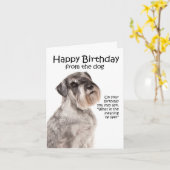 シュナおもしろいウザー誕生日カード カード (黄色い花)