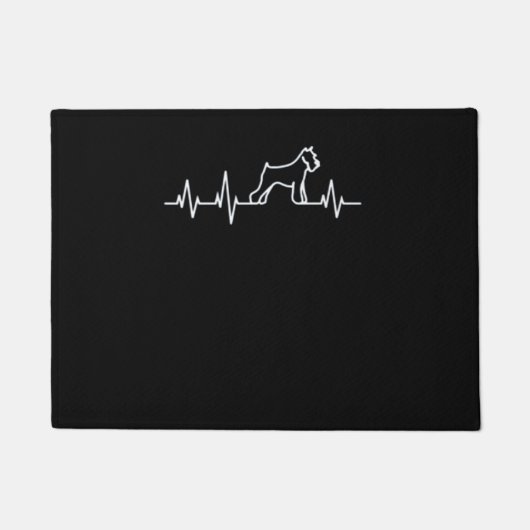 シュナウザおもしろいー心拍贈与 ドアマット (正面)