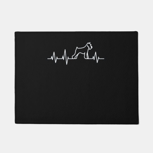 シュナウザおもしろいー心拍贈与 ドアマット (正面)