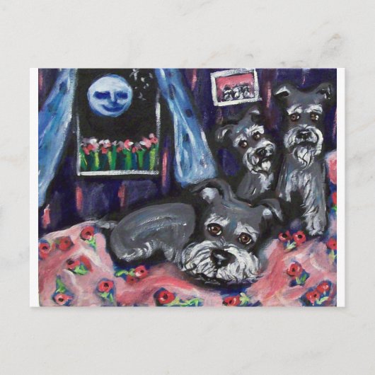 シュナウザお洒落ーズ ポストカード (正面)