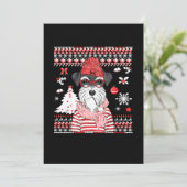 シュナウザーおもしろいドッグのクリスマスプレゼント サンキューカード (スタンド正面)