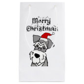 シュナウザーおもしろいドッグメリークリスマス スモールペーパーバッグ (正面)