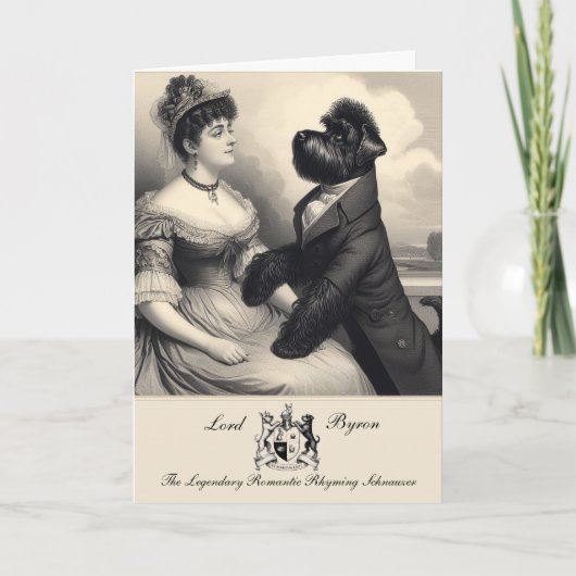 シュナウザーおもしろいバイロン挨拶カード カード (正面)