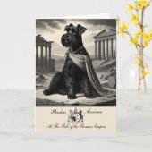 シュナウザーおもしろいローマ帝国グリーティングカード カード (黄色い花)