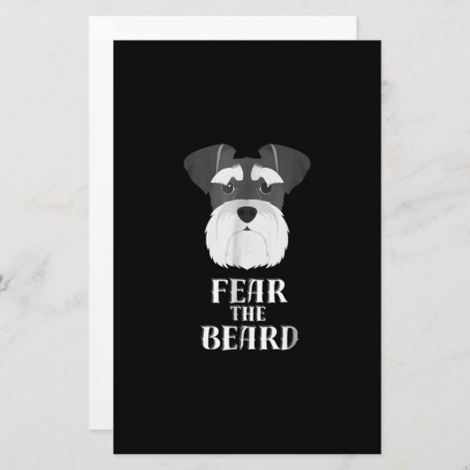 シュナウザーおもしろいーは髭の贈り物を恐れる 便箋 (正面/裏面)