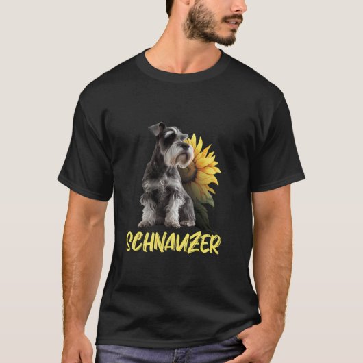 シュナウザーおもしろい長袖Tシャツ Tシャツ (正面)