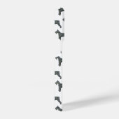 シュナウザーかわいい犬のシルエットグリッドホワイト iPhoneケース (右側面)