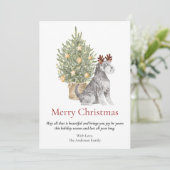 シュナウザーとクリスマスツリーペットドッグ シーズンカード (スタンド正面)