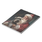 シュナウザーとサンタクロースのクリスマスデザイン ノートパッド (回転)