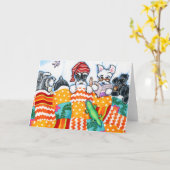 シュナウザーとスヌーズ カード (黄色い花)