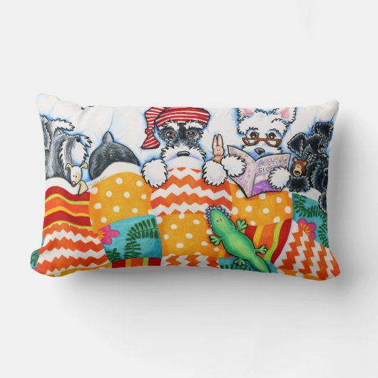 シュナウザーとスヌーズ ランバークッション (正面)