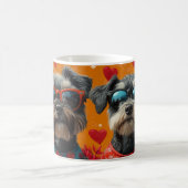 シュナウザーとハートバラバレンタインデー コーヒーマグカップ (中央)